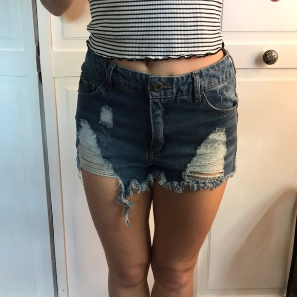 Highway Jeans High Waist Ripped Jean Shorts - Picture 3 of 5
